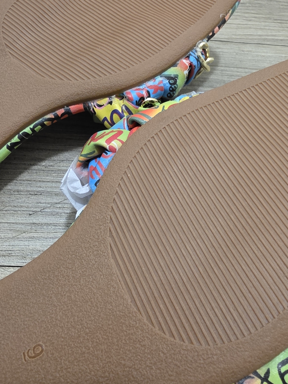 Colorful Graffiti Chain Slide Sandals - Picture 5 of 5